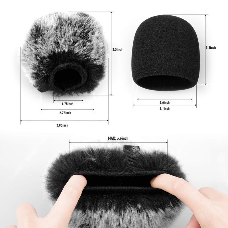 ChromLives Microphone Cover with Pop Filter, 3 in 1 Mic Furry Windscreen Microphone Foam Cover Pop Filter Compatible with Blue Yeti and Yeti Pro Condenser, Combo 3Pack - Image 2